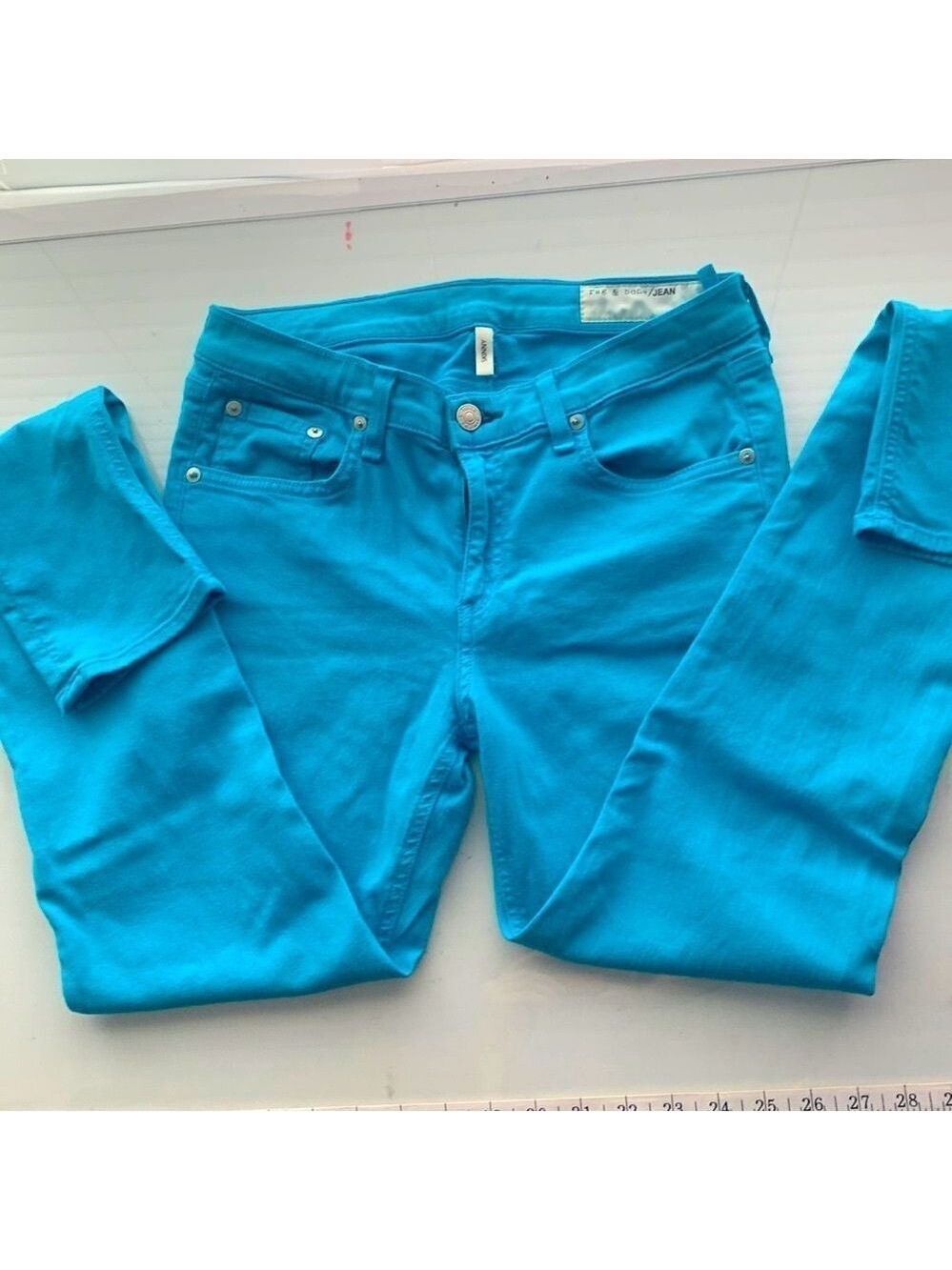 Rag & Bone turquoise jeans skinny - Picture 3 of 6